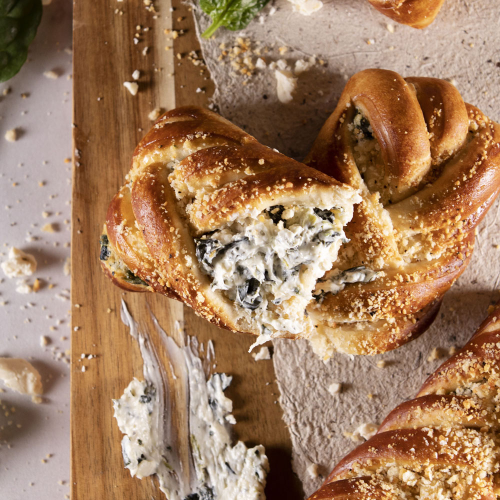 Spinach Feta Handcrafted Pretzel