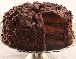 A giant mouthful of chocolate pudding between two layers of dark, moist, chocolate-drenched chocolate cake.