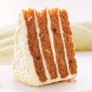 Four High Carrot Cake Slice Image