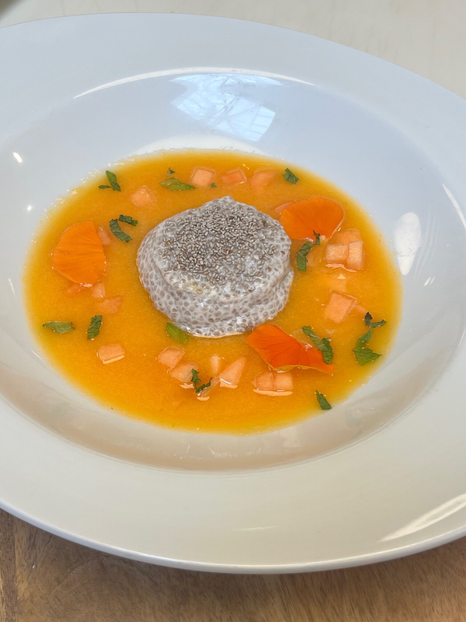 Scoopables™ ​ Cantaloupe Gazpacho w/ Chia