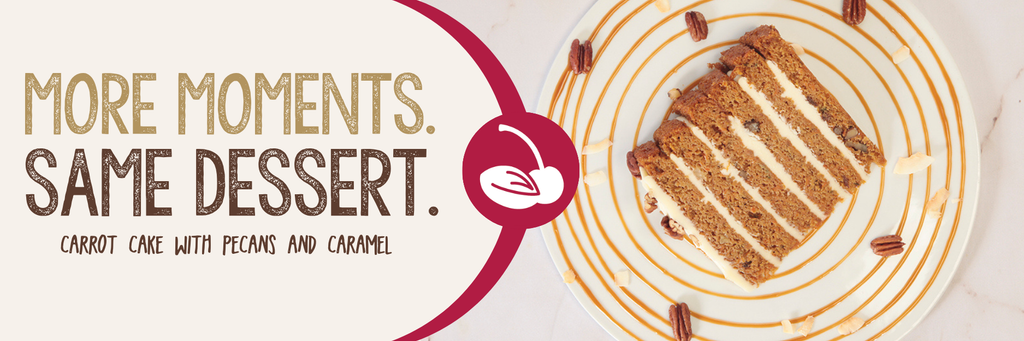 More moments. Same dessert. Carrot cake with pecans and caramel.