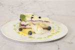 View Blueberry Cobbler Cheesecake & Basil Oil